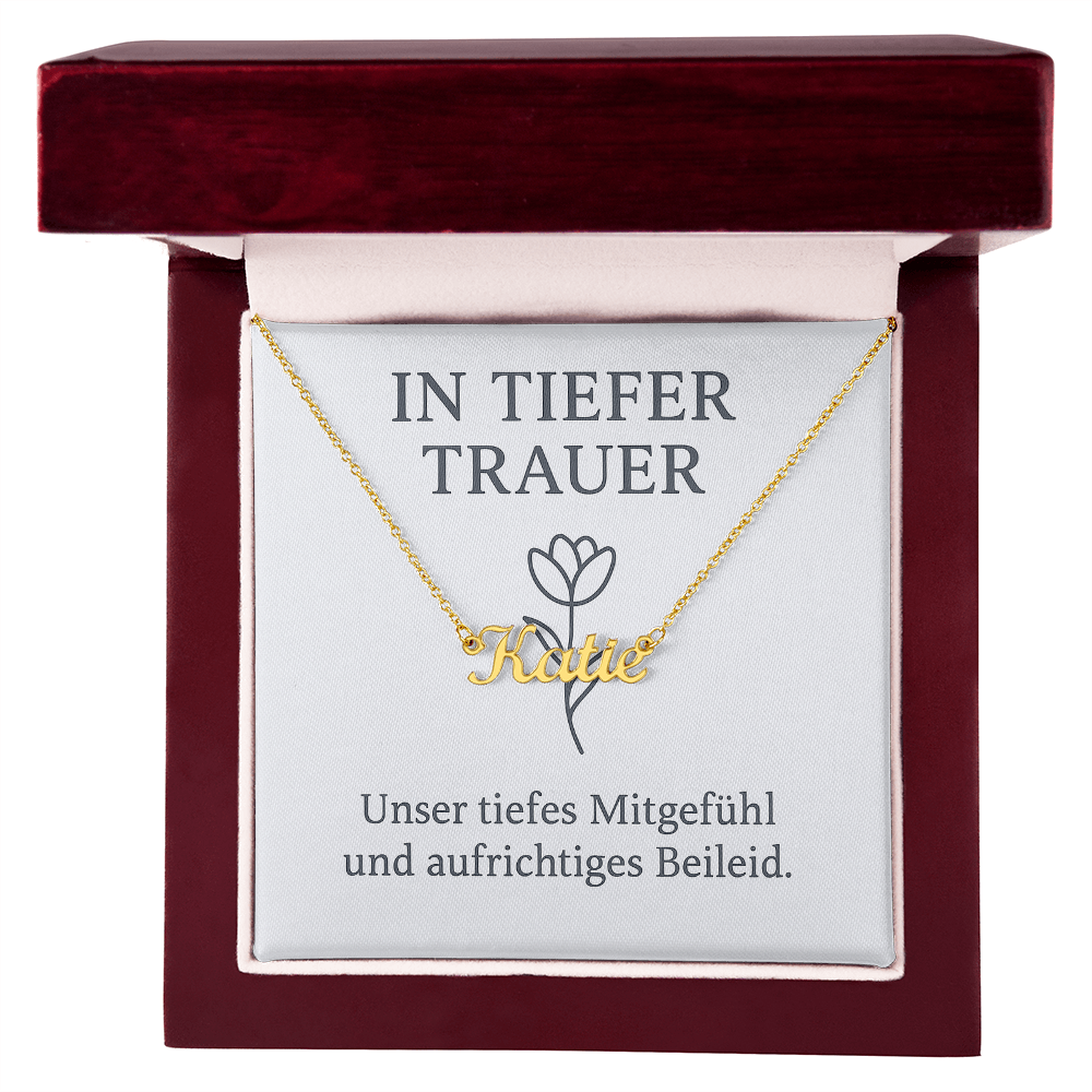 Namenskette inkl. Karte Trauer - Variante 1