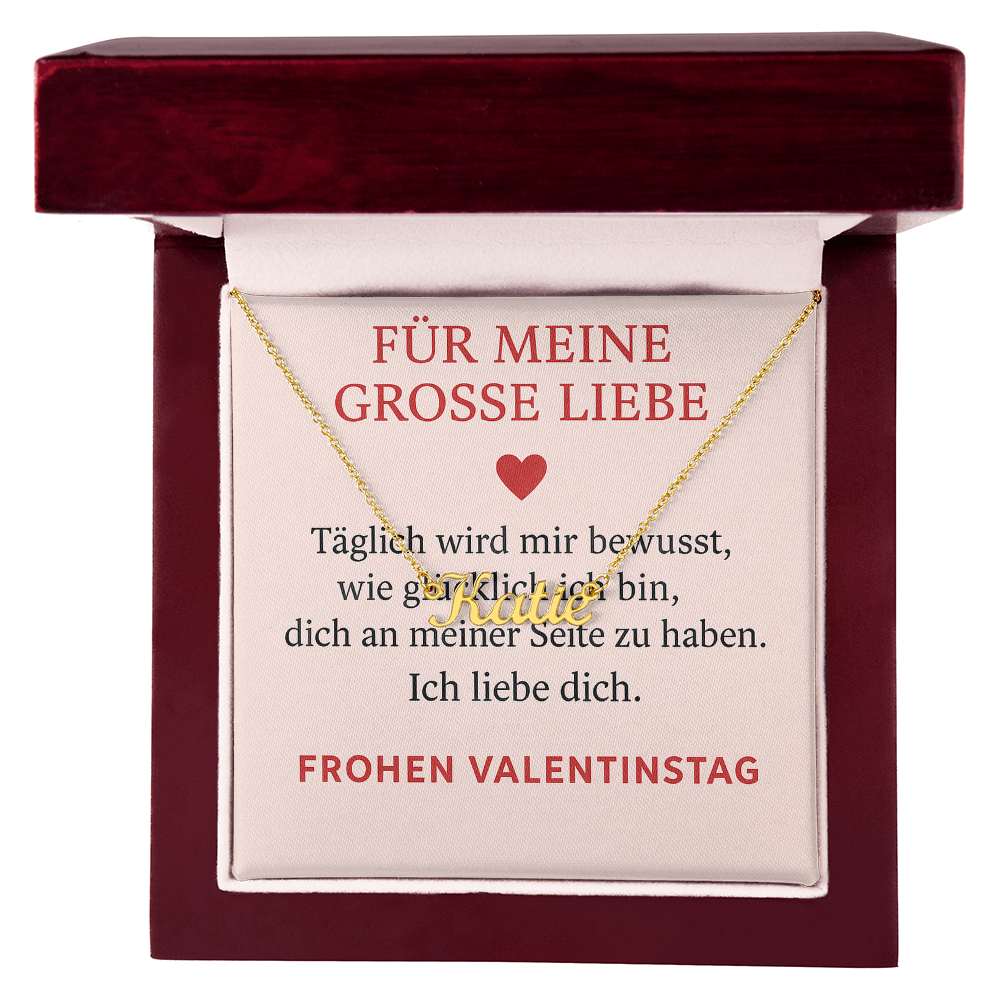 Namenskette inkl. Karte Valentinstag - Variante 4