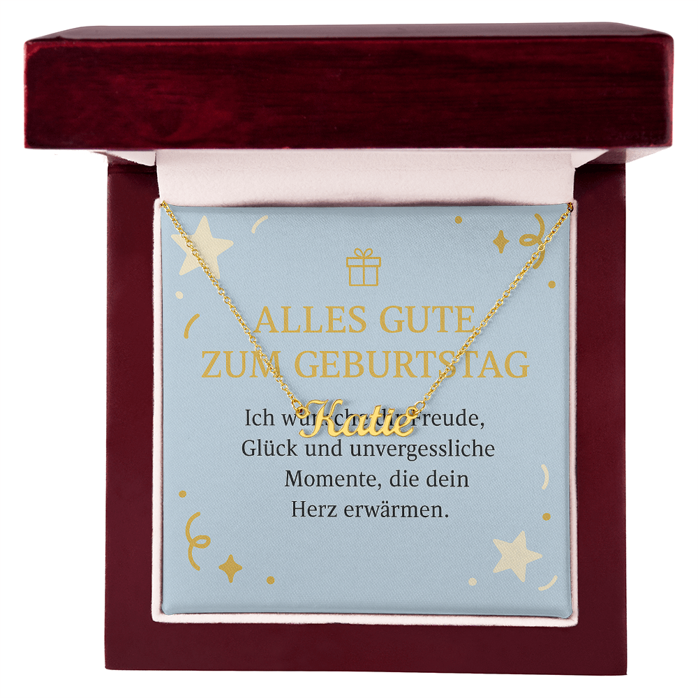 Namenskette inkl. Karte Geburtstag - Variante 3
