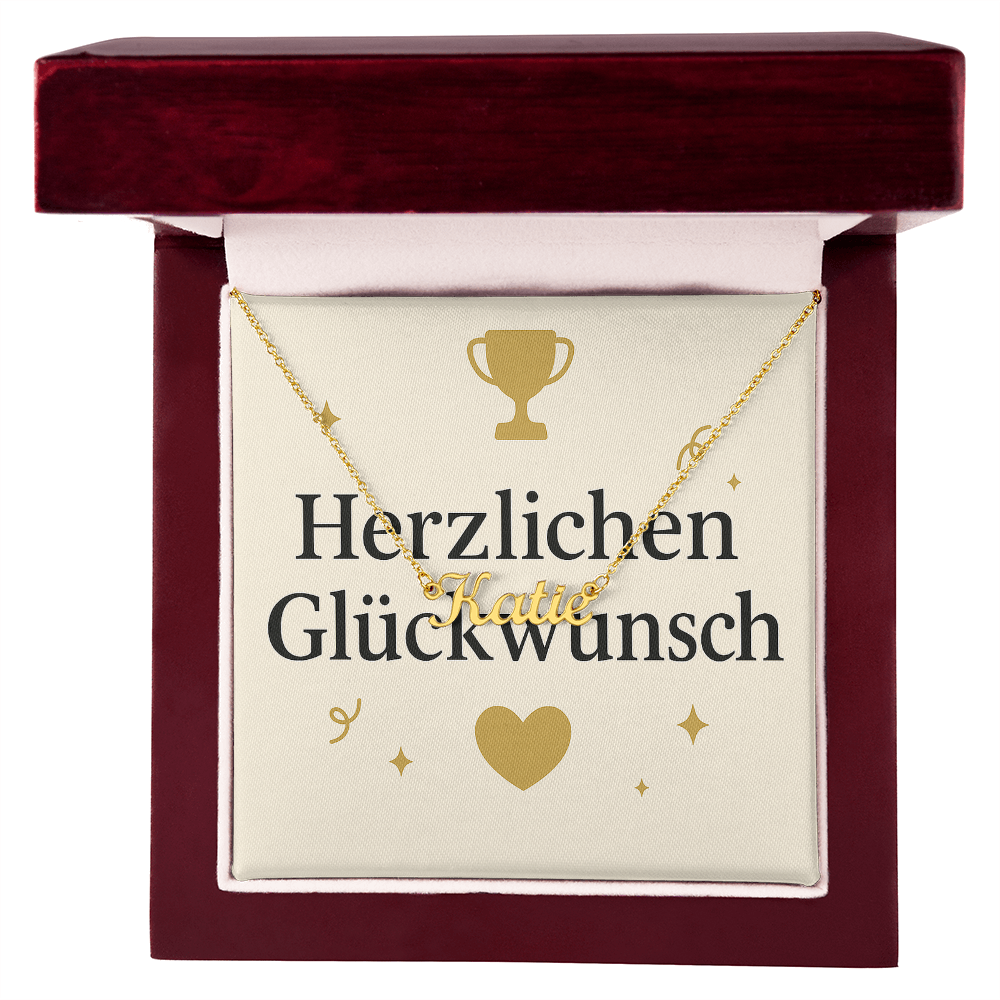 Namenskette inkl. Karte Glückwunsch - Variante 1
