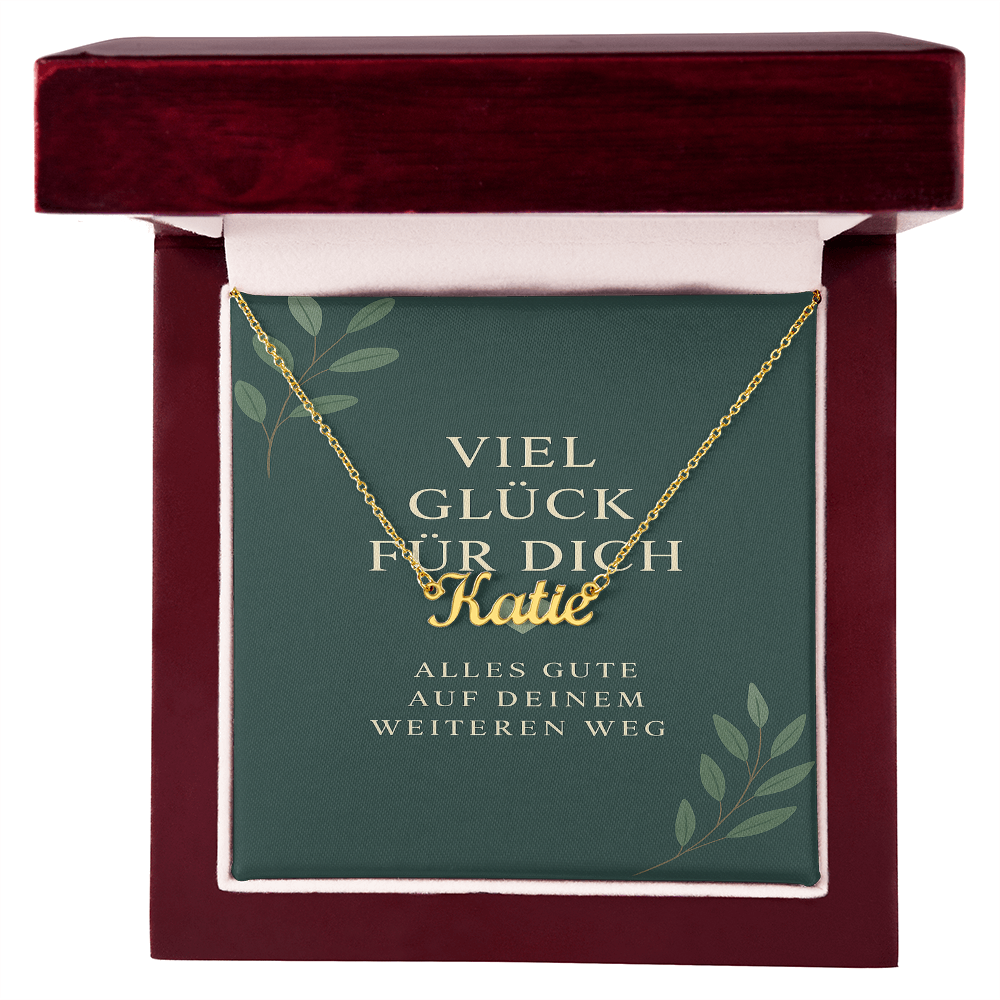 Namenskette inkl. Karte "Viel Glück" - Variante 1