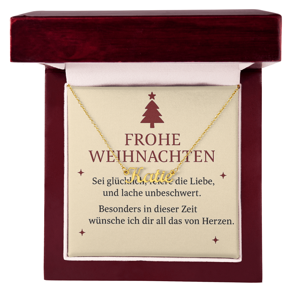 Namenskette inkl. Karte "Weihnachten" - Variante 4