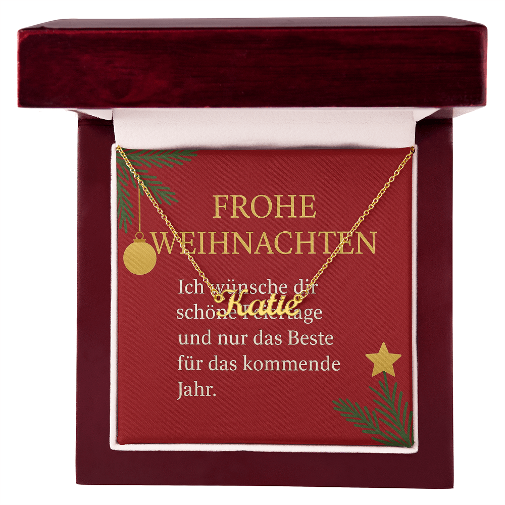 Namenskette inkl. Karte "Weihnachten" - Variante 7