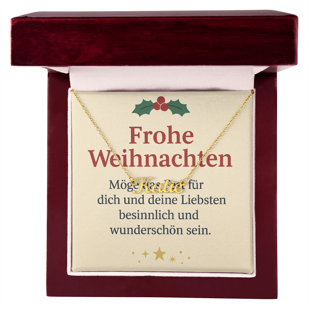 Namenskette inkl. Karte "Weihnachten" - Variante 2