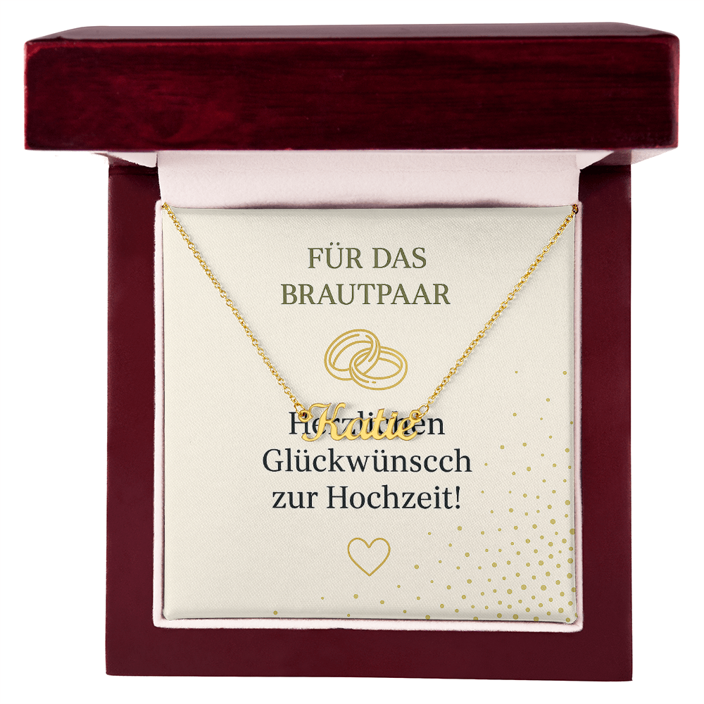Namenskette inkl. Karte Hochzeit- Variante 1