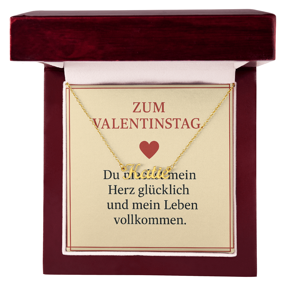Namenskette inkl. Karte Valentinstag - Variante 1