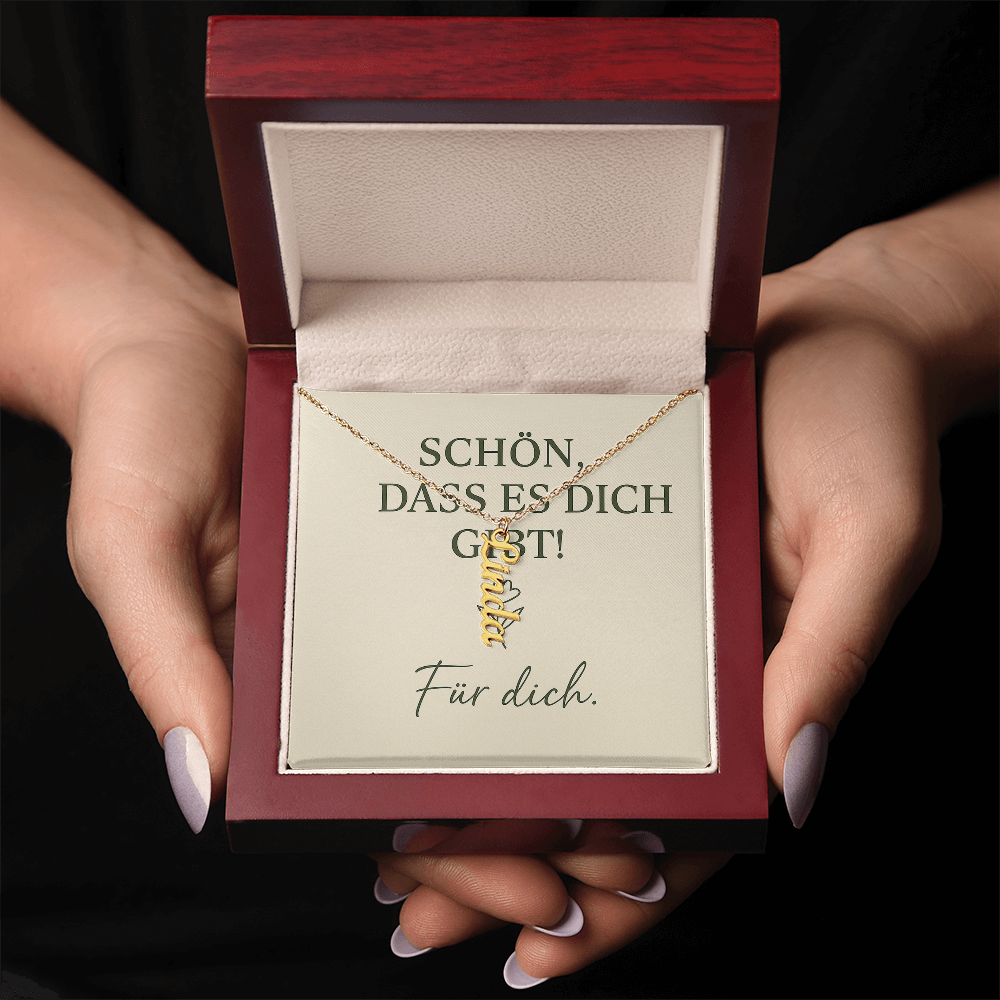 Namenskette vertikal inkl. Karte "Freundschaft" - Variante 2