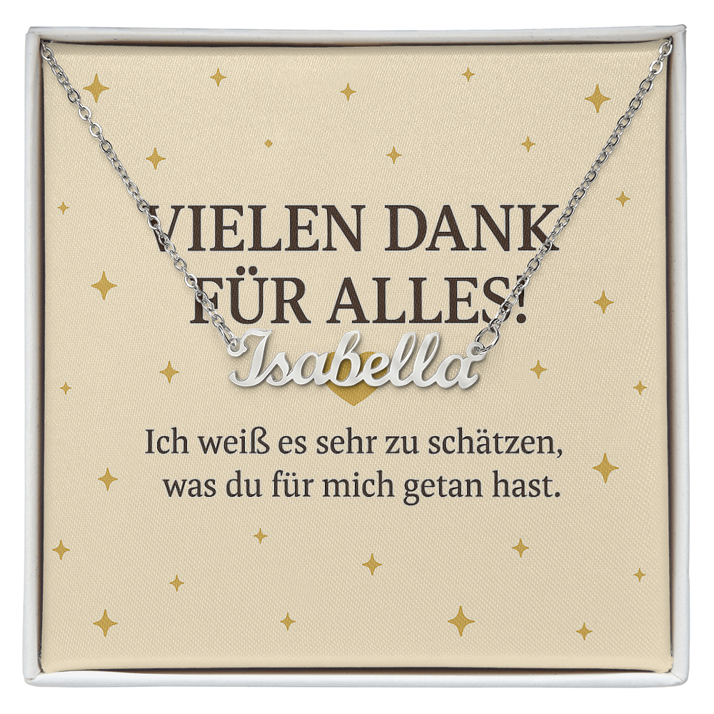 Namenskette inkl. Dankeskarte - Variante 1