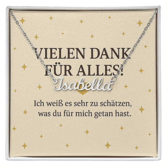 Namenskette inkl. Dankeskarte - Variante 1