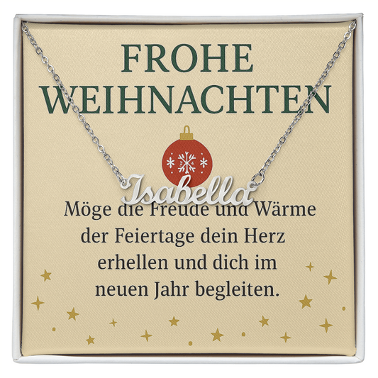 Namenskette inkl. Karte "Weihnachten" - Variante 1