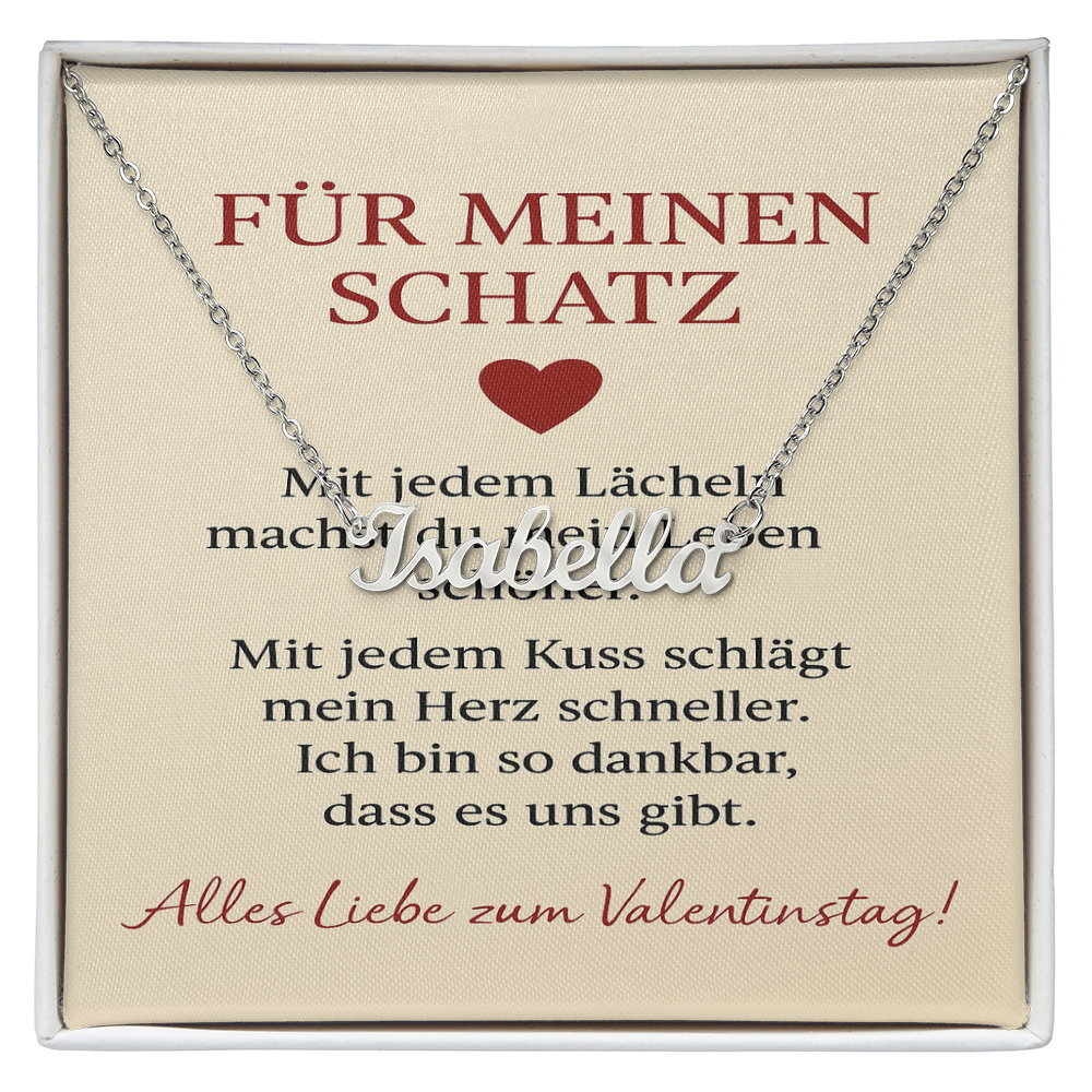 Namenskette inkl. Karte Valentinstag - Variante 5