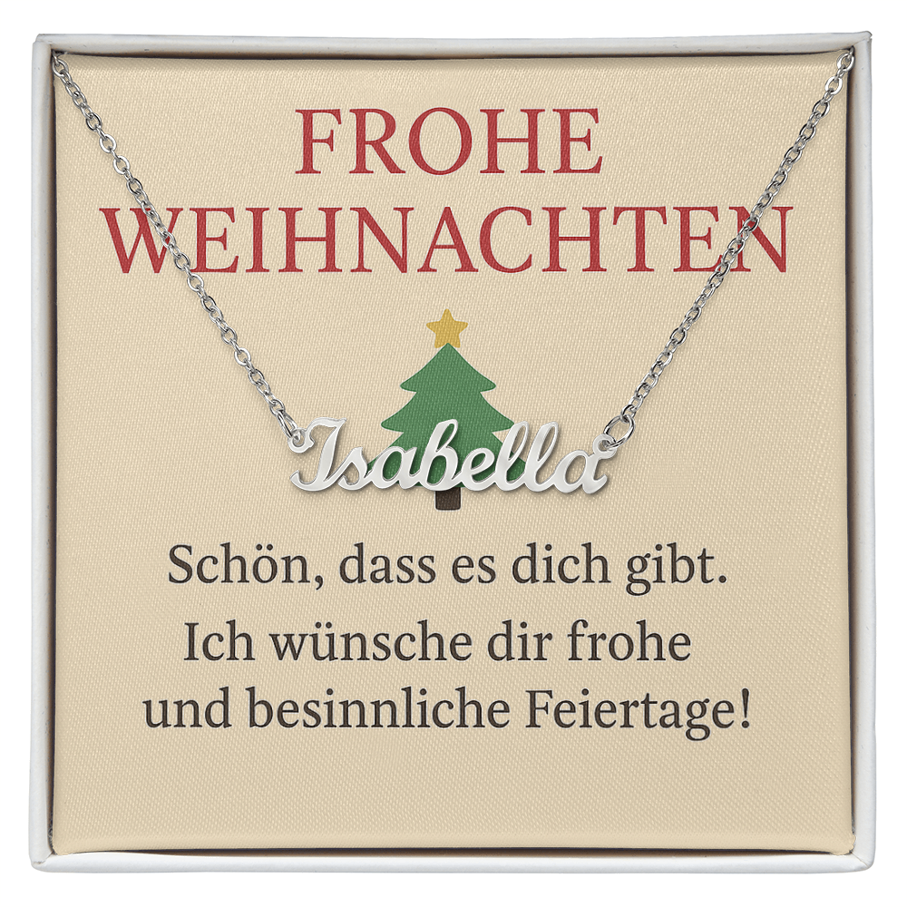 Namenskette inkl. Karte "Weihnachten" - Variante 6