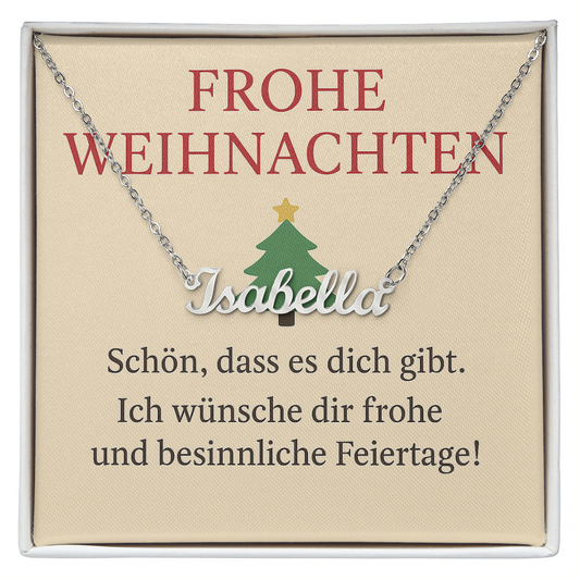 Namenskette inkl. Karte "Weihnachten" - Variante 6