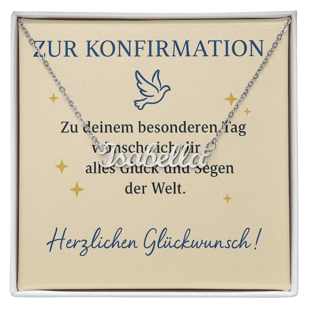 Namenskette inkl. Karte Konfirmation - Variante 1