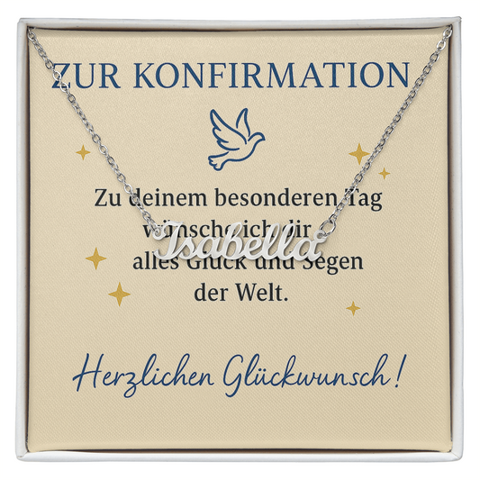 Namenskette inkl. Karte Konfirmation - Variante 1
