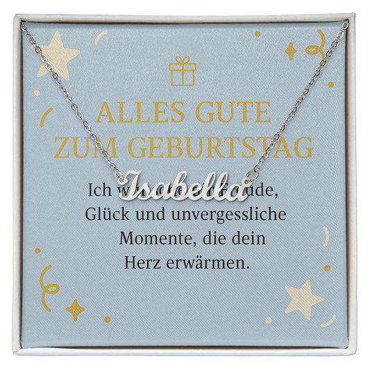 Namenskette inkl. Karte Geburtstag - Variante 3