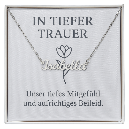 Namenskette inkl. Karte Trauer - Variante 1