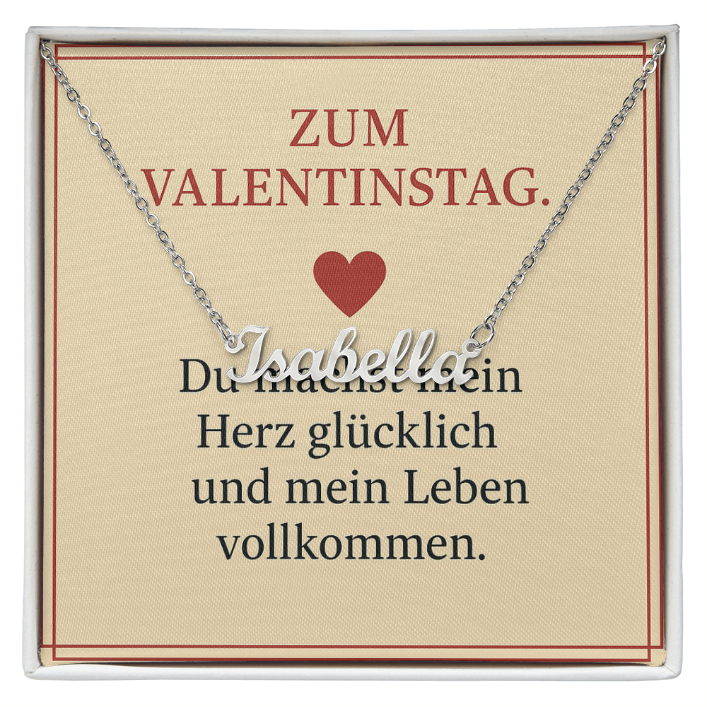 Namenskette inkl. Karte Valentinstag - Variante 1