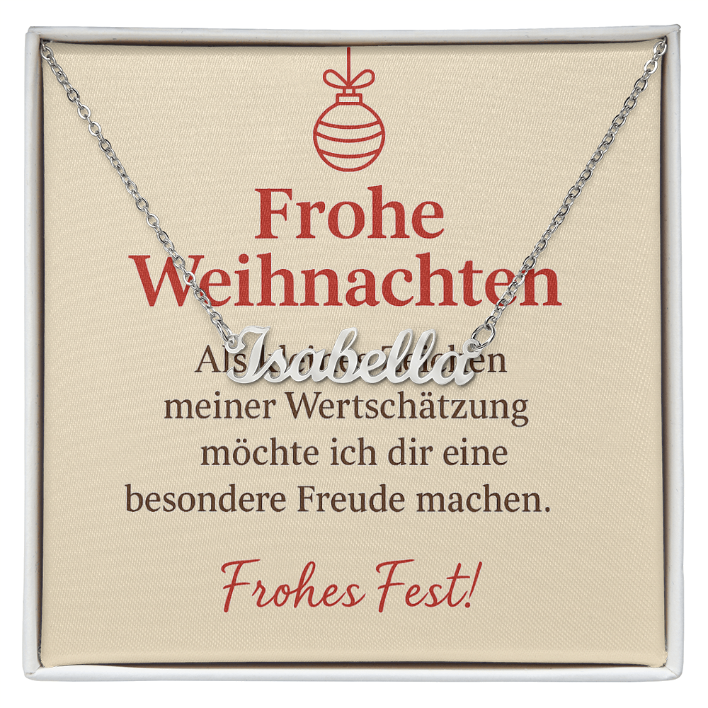 Namenskette inkl. Karte "Weihnachten" - Variante 3