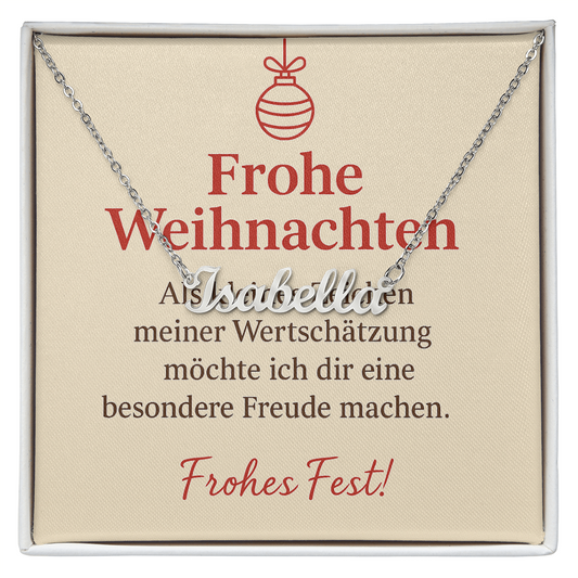 Namenskette inkl. Karte "Weihnachten" - Variante 3