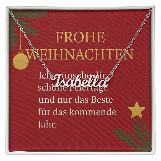 Namenskette inkl. Karte "Weihnachten" - Variante 7