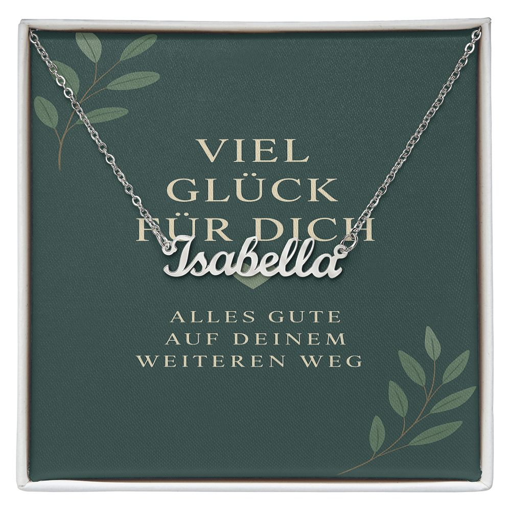 Namenskette inkl. Karte "Viel Glück" - Variante 1