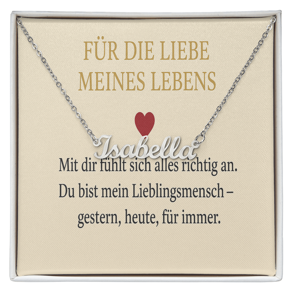 Namenskette inkl. Karte Liebe - Variante 1