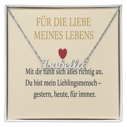 Namenskette inkl. Karte Liebe - Variante 1
