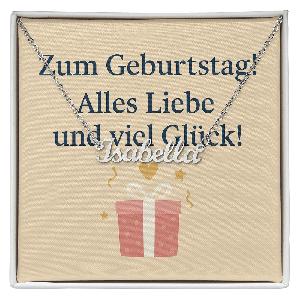 Namenskette inkl. Karte Geburtstag - Variante 5