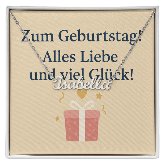 Namenskette inkl. Karte Geburtstag - Variante 5