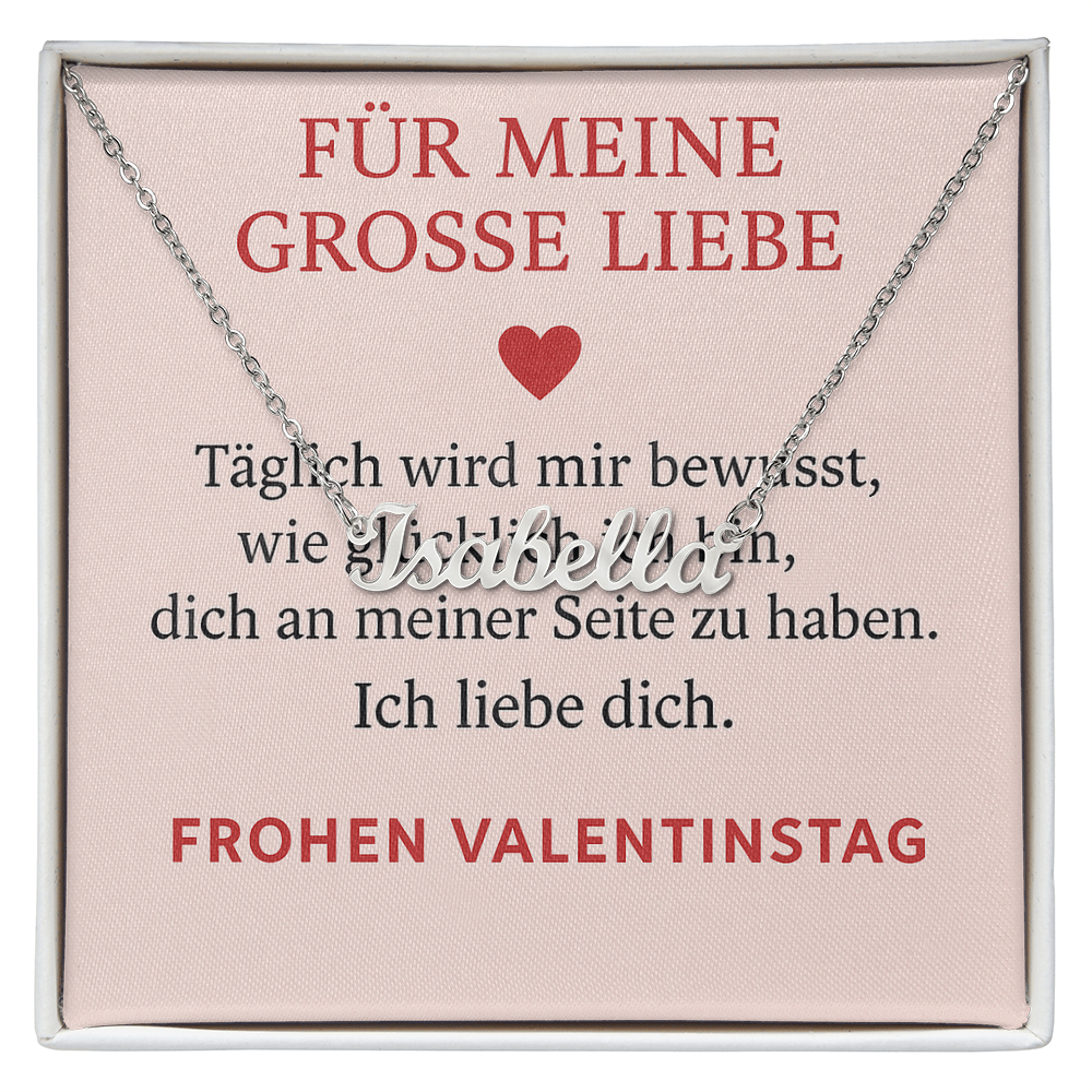 Namenskette inkl. Karte Valentinstag - Variante 4