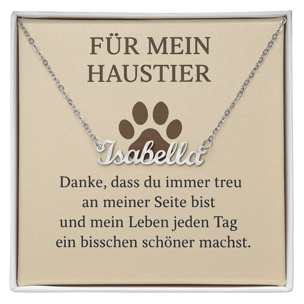 Namenskette inkl. Karte Haustier - Variante 2