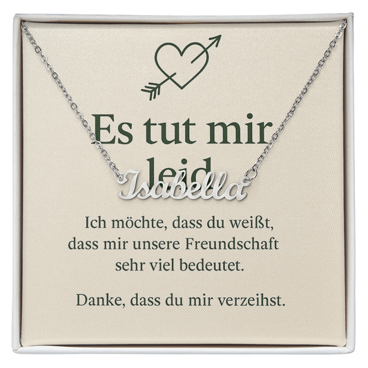 Namenskette inkl. Karte Entschuldigung - Variante 1