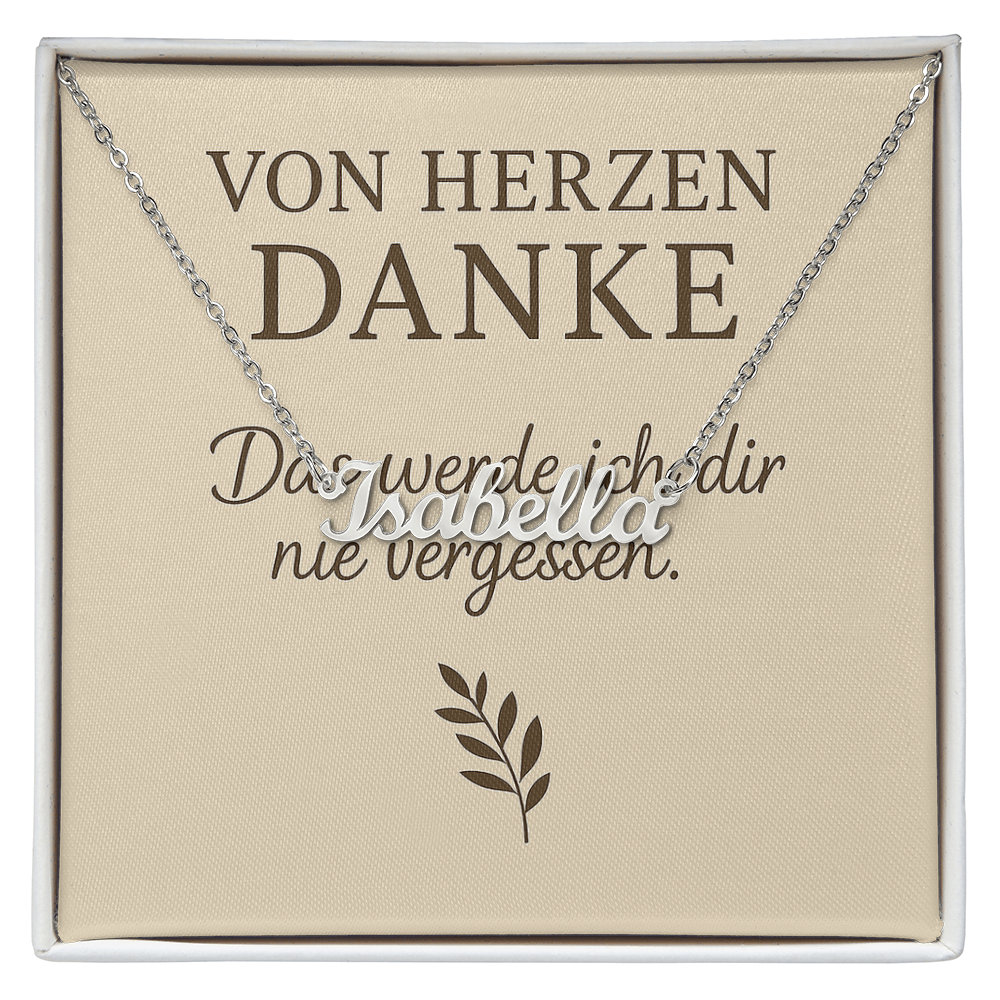 Namenskette inkl. Dankeskarte - Variante 2