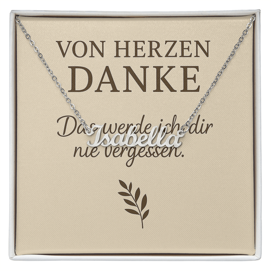 Namenskette inkl. Dankeskarte - Variante 2