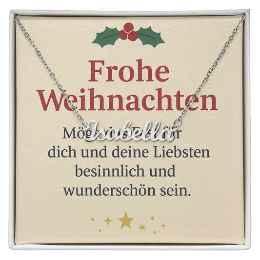 Namenskette inkl. Karte "Weihnachten" - Variante 2