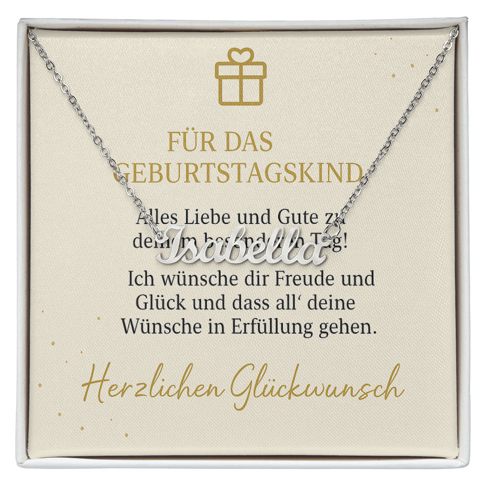 Namenskette inkl. Karte Geburtstag - Variante 1
