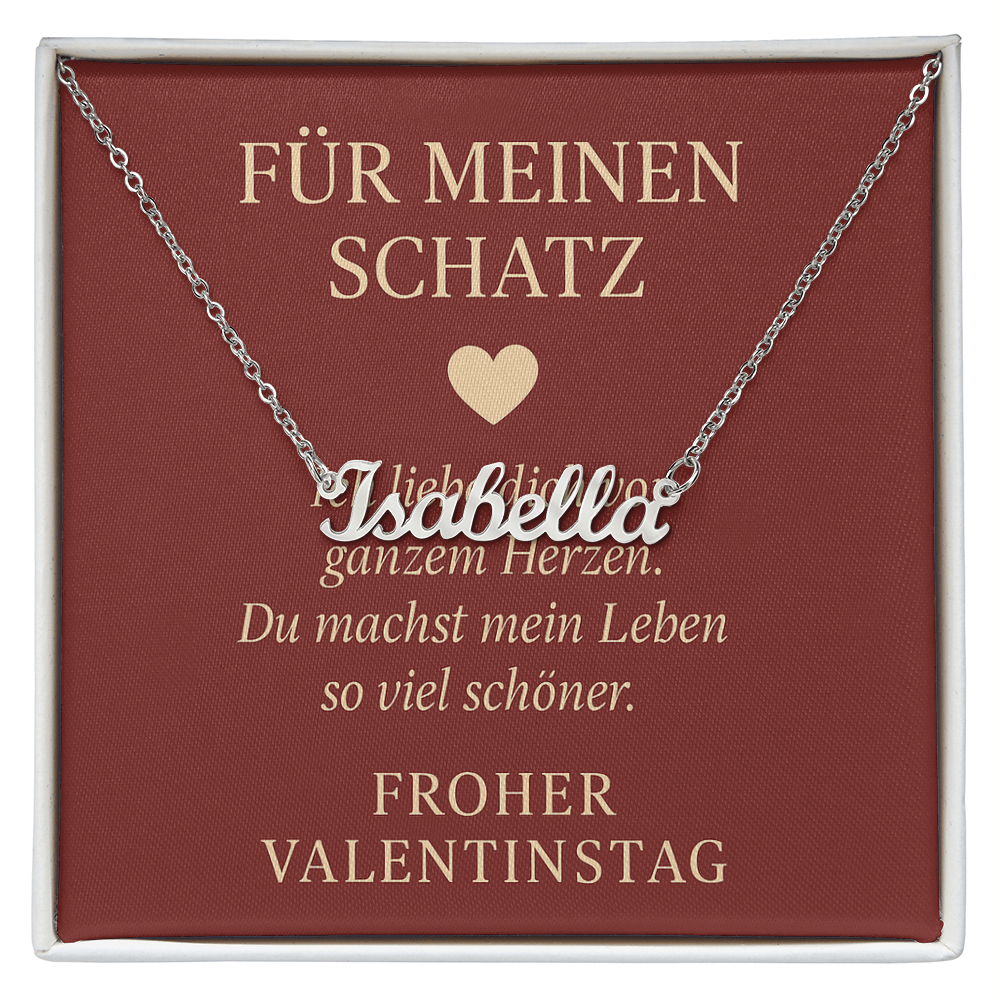 Namenskette inkl. Karte Valentinstag - Variante 3