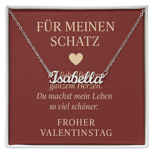 Namenskette inkl. Karte Valentinstag - Variante 3