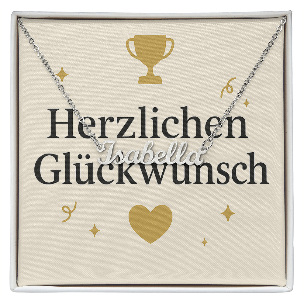 Namenskette inkl. Karte Glückwunsch - Variante 1