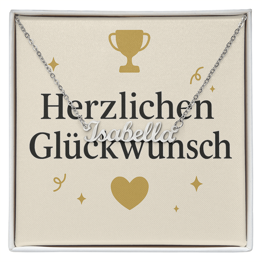 Namenskette inkl. Karte Glückwunsch - Variante 1