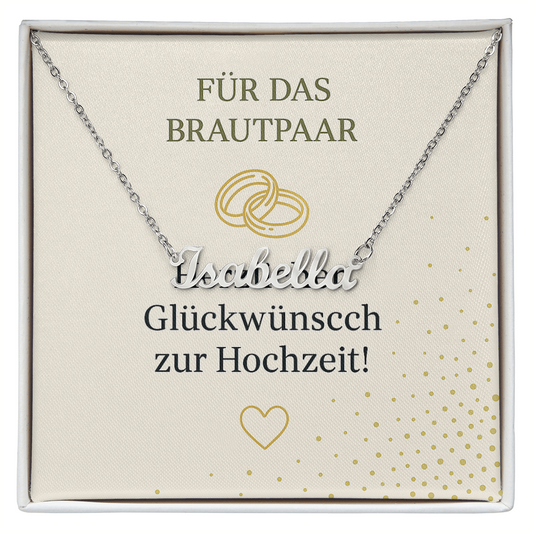 Namenskette inkl. Karte Hochzeit- Variante 1