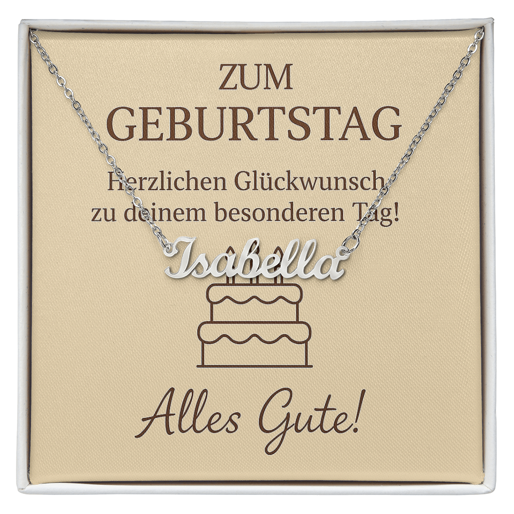 Namenskette inkl. Karte Geburtstag - Variante 4