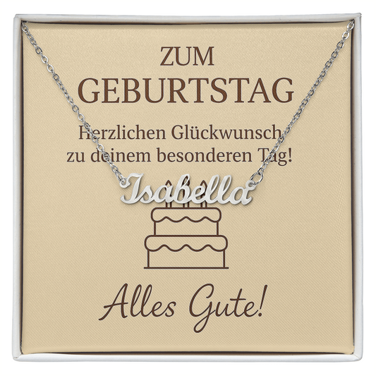 Namenskette inkl. Karte Geburtstag - Variante 4