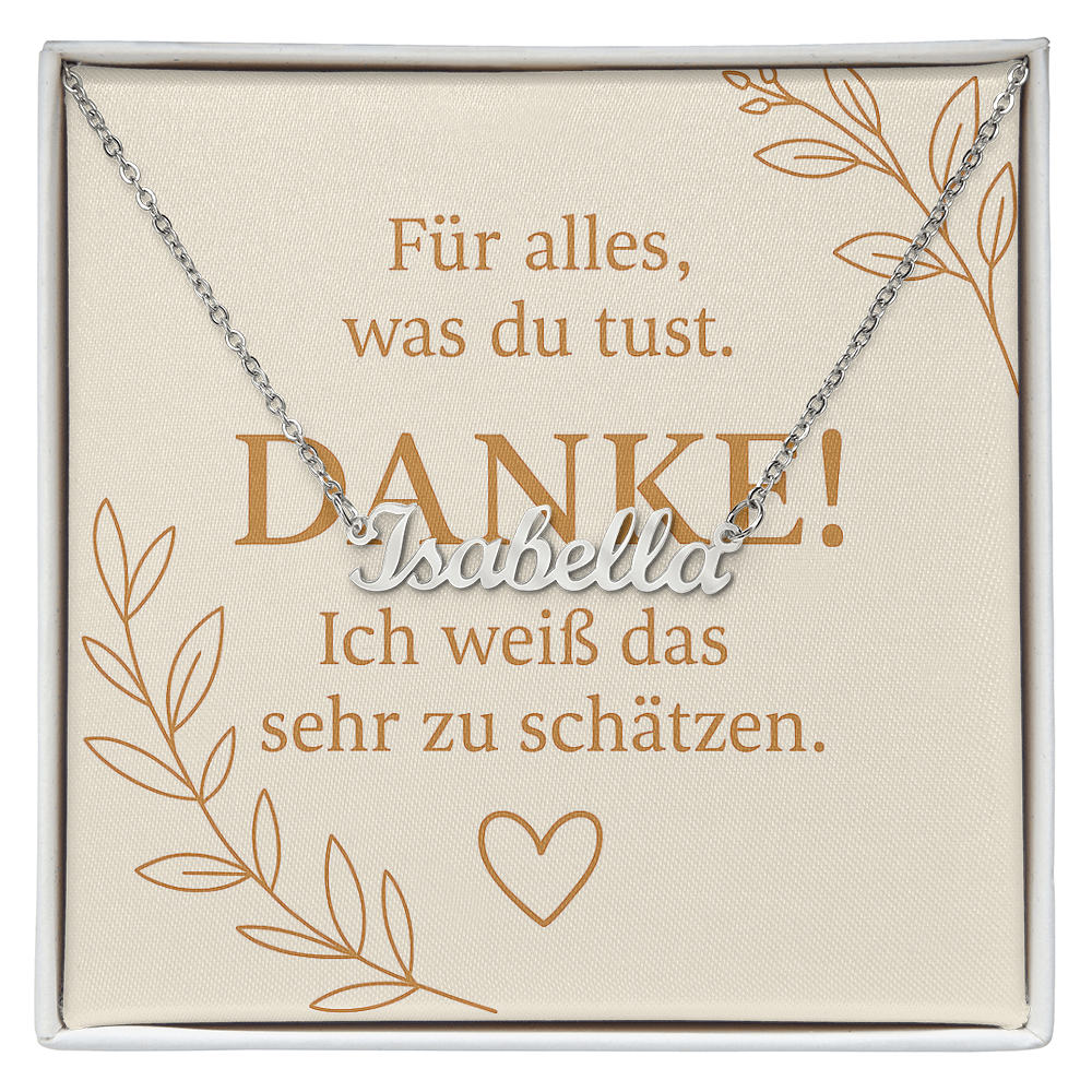 Namenskette inkl. Dankeskarte - Variante 3