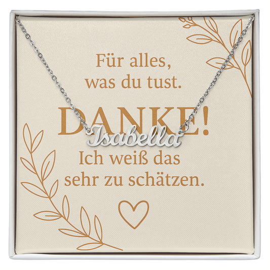 Namenskette inkl. Dankeskarte - Variante 3