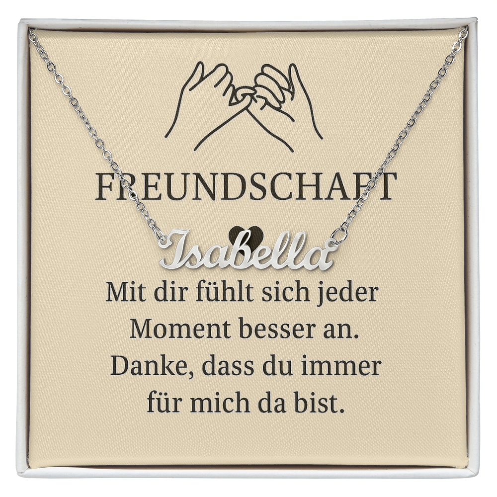 Namenskette inkl. Karte - Freundschaft