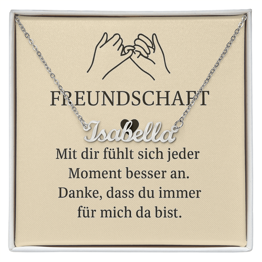 Namenskette inkl. Karte - Freundschaft