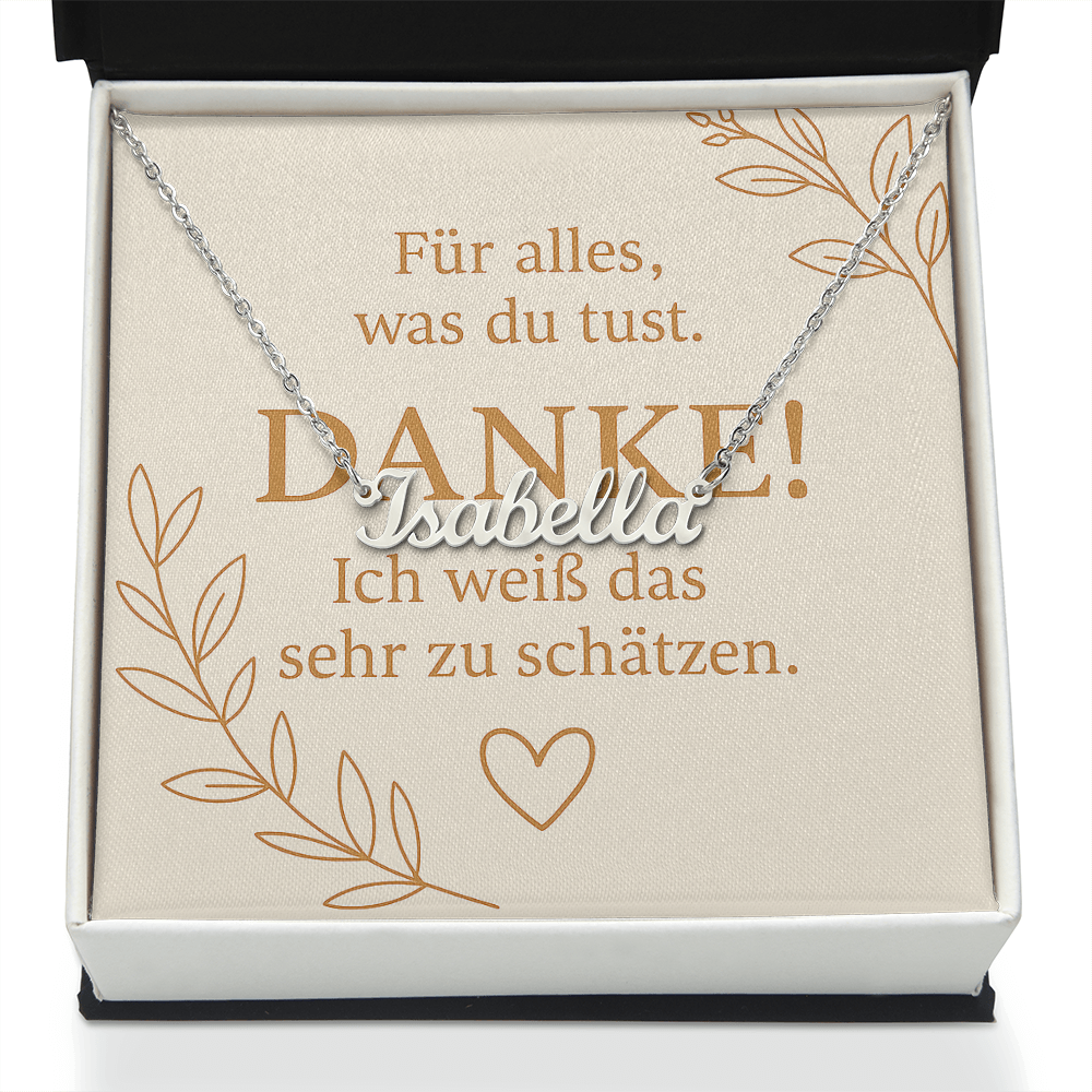 Namenskette inkl. Dankeskarte - Variante 3