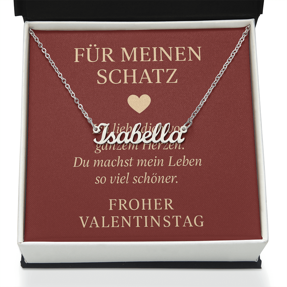 Namenskette inkl. Karte Valentinstag - Variante 3